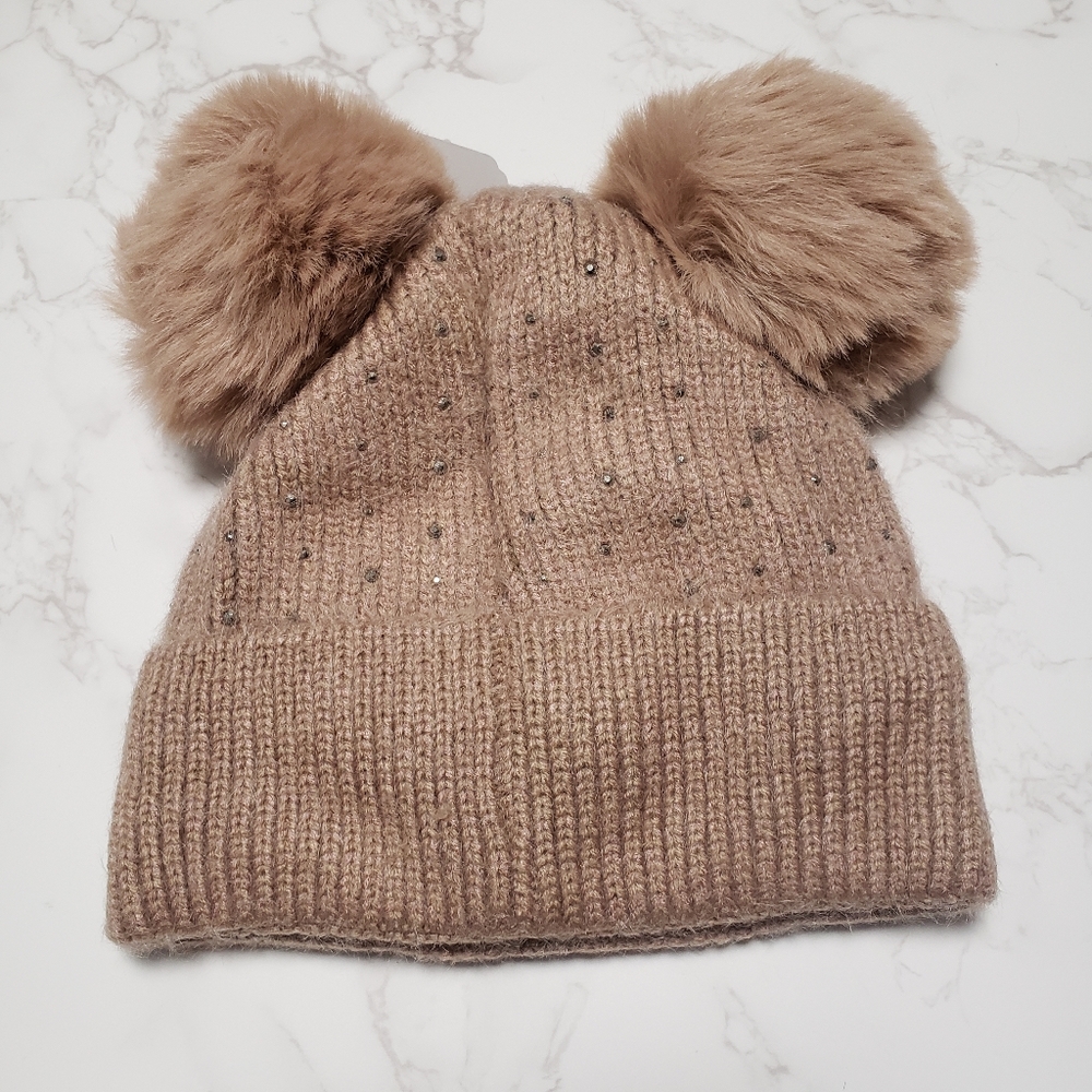 Kids fleece linned khaki winter hat. - Picture 2 of 8